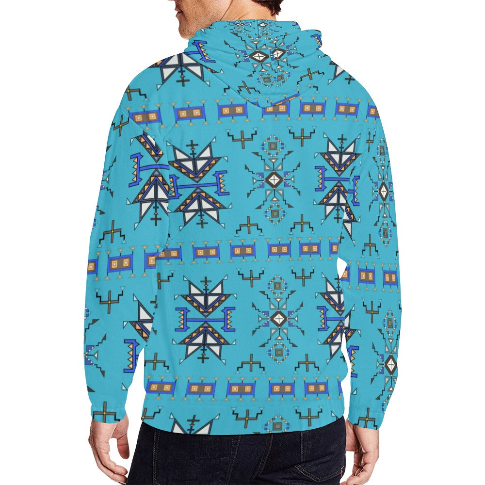 Eagle Strike Blue Men's Zipper Hoodie