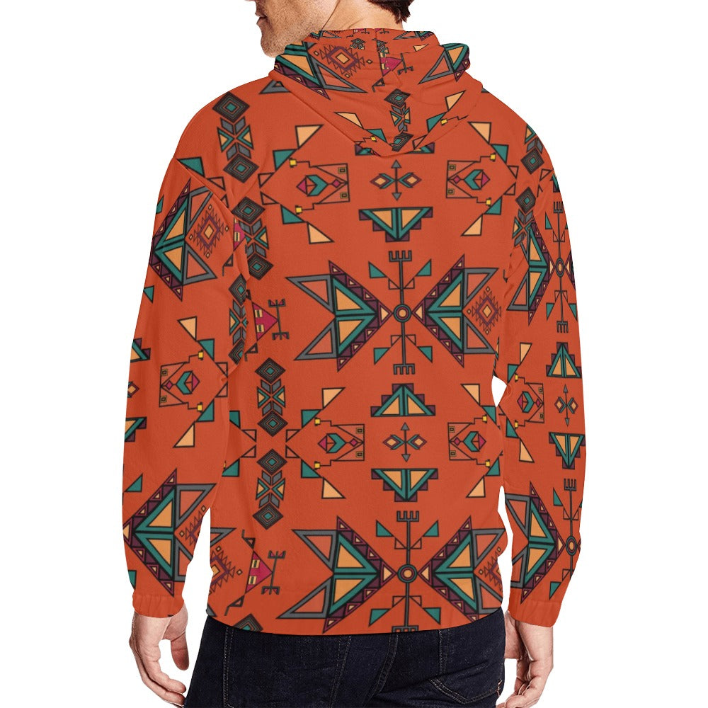 Arrow Dawn Orange Men's Zipper Hoodie