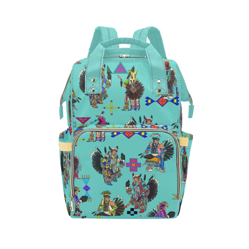 Men's Tradish Dancers Eggshell Blue Multi-Function Diaper Backpack/Diaper Bag