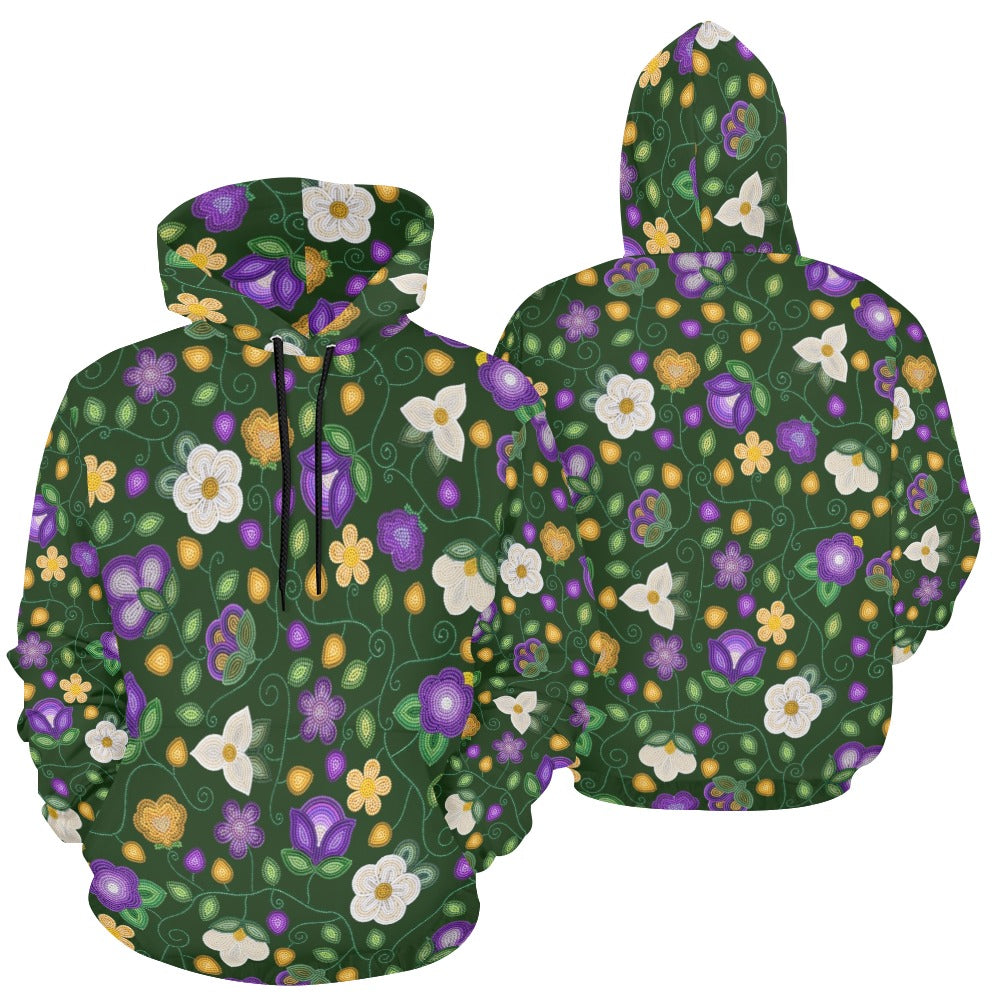 Midnight Moss Bloom Forest All Over Print Hoodie for Women (USA Size)