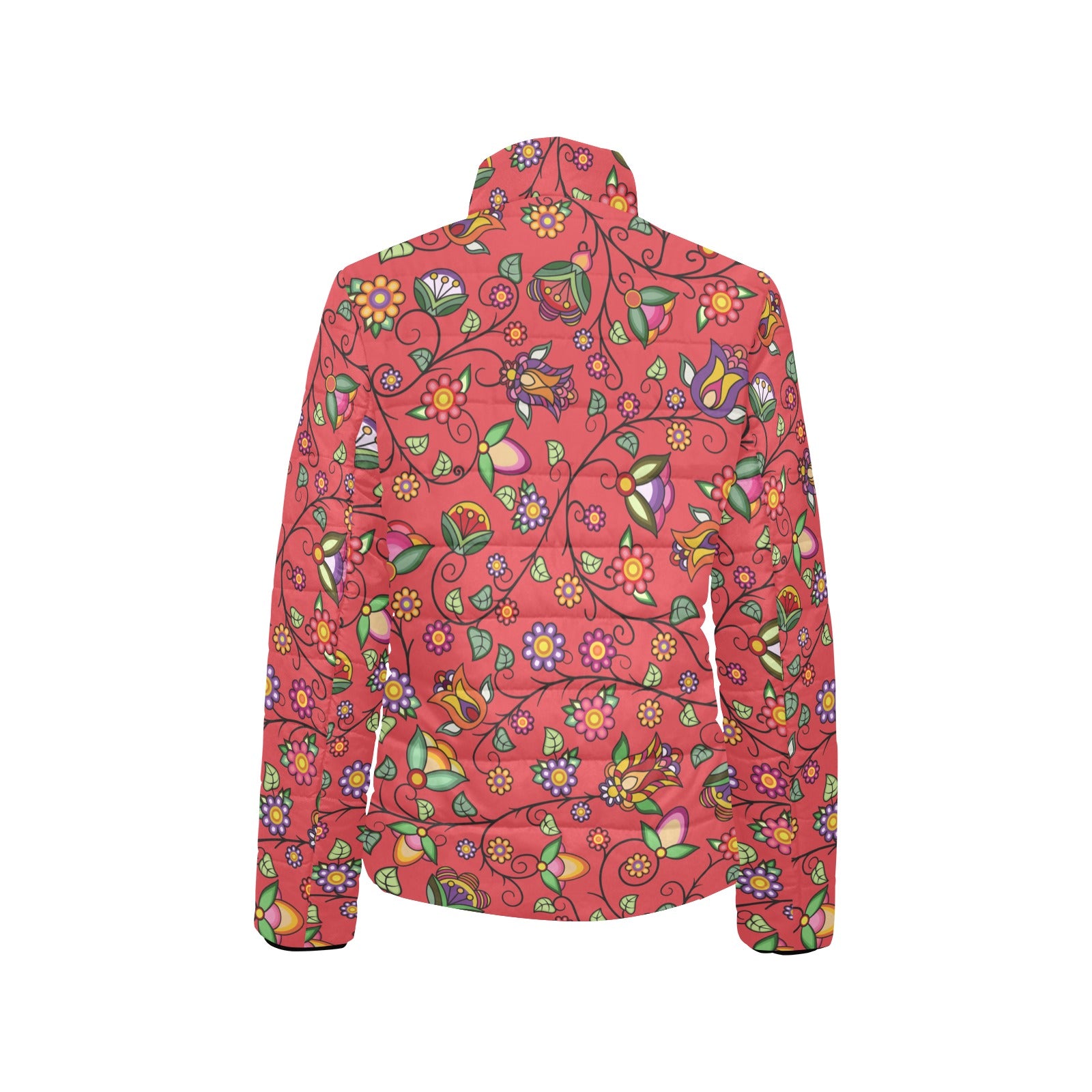 Heartbeat Petals Red Women's Padded Jacket