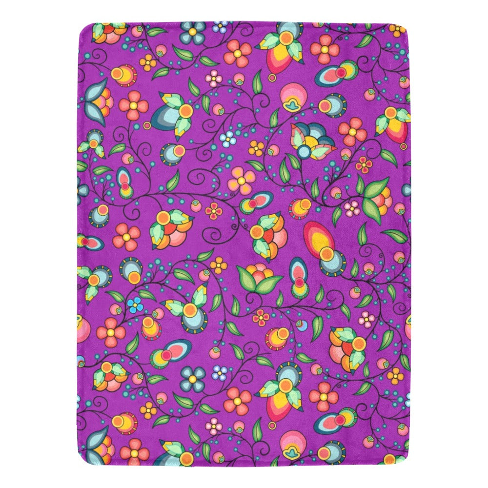 Floral Bounty Purple Ultra-Soft Micro Fleece Blanket 60"x80"