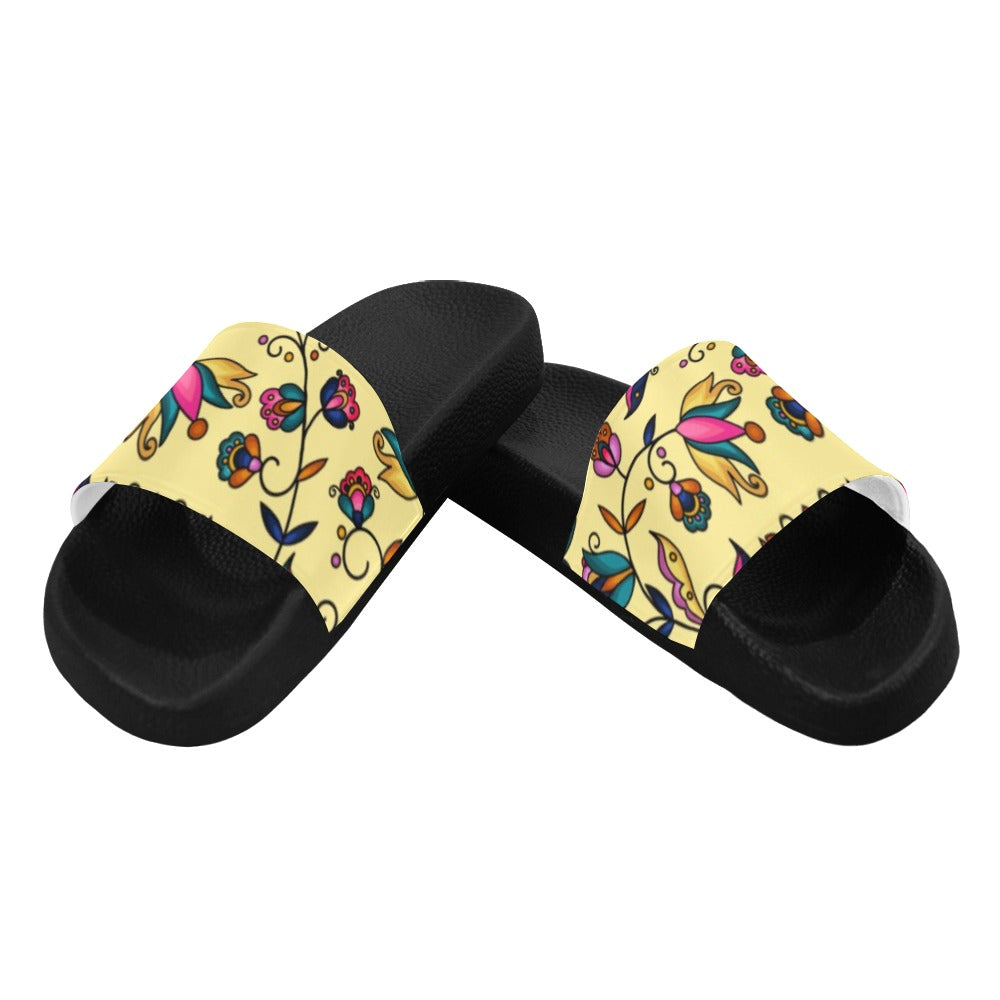 Copper Prairie Petals Yellow Men's Slide Sandals