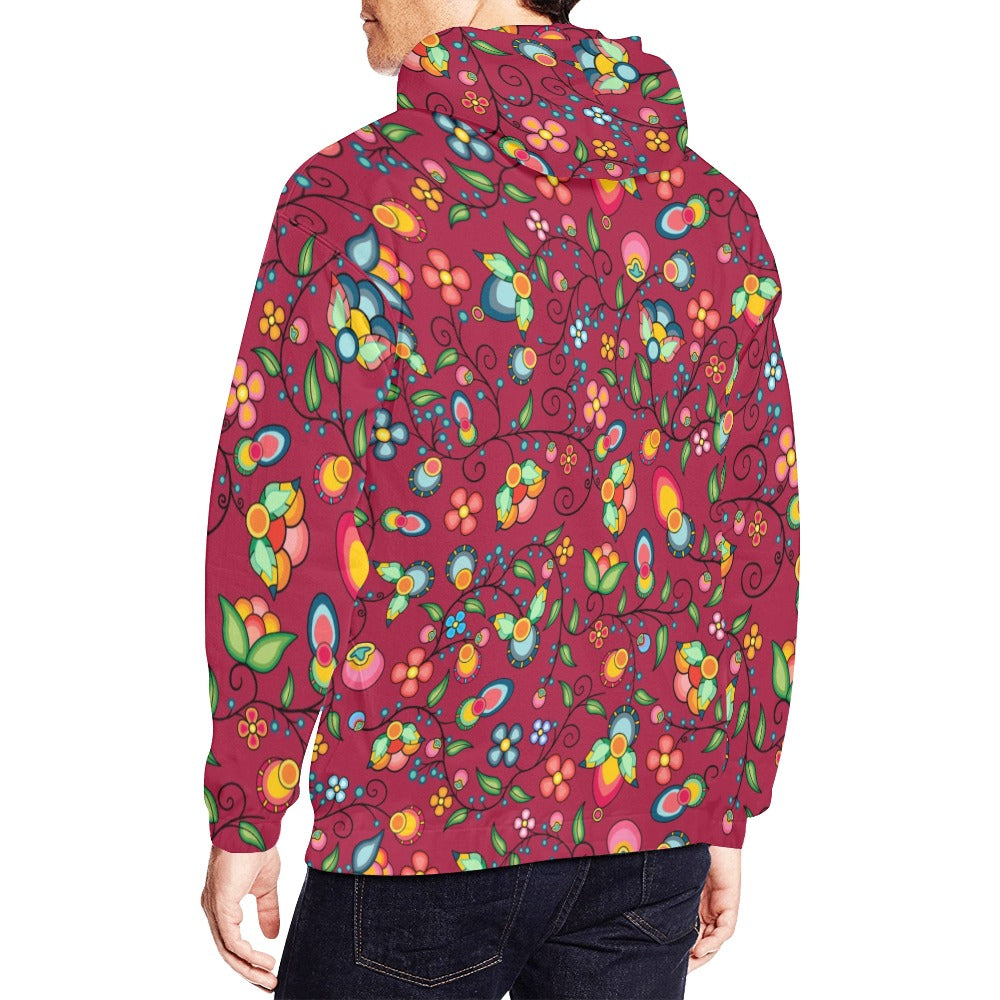 Floral Bounty Magenta Hoodie for Men (USA Size)