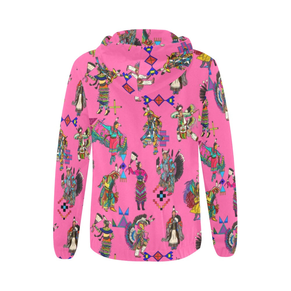 Grand Entry Dancer Pink Full Zip Hoodie for Women