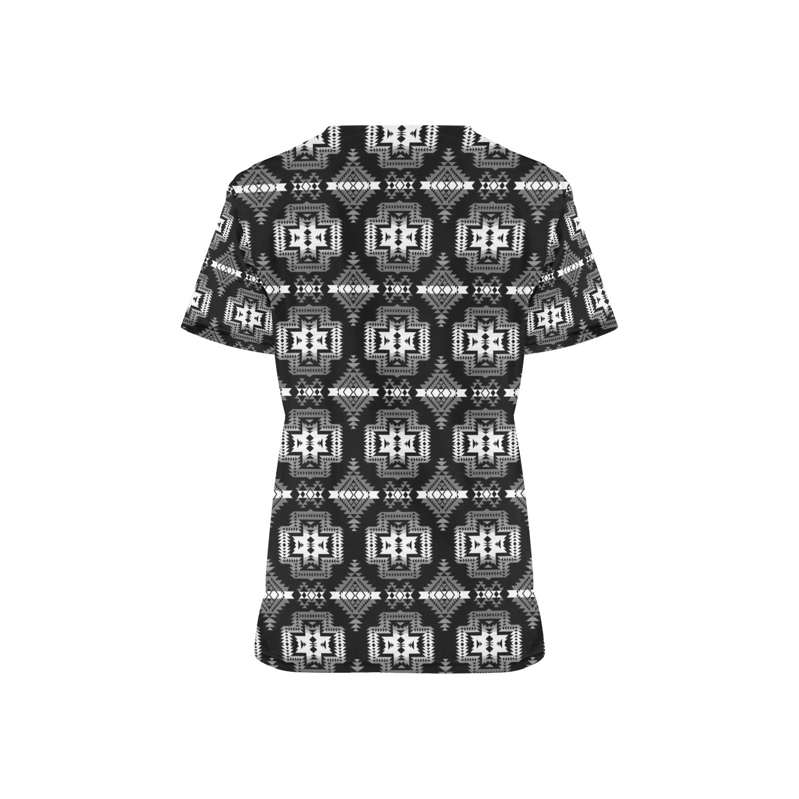 Pretty Blanket Black and White Scrub Top
