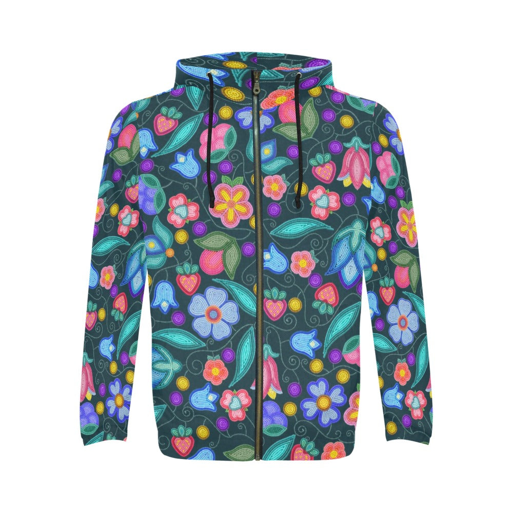 Sweet Offering Dark Teal Men's Zipper Hoodie