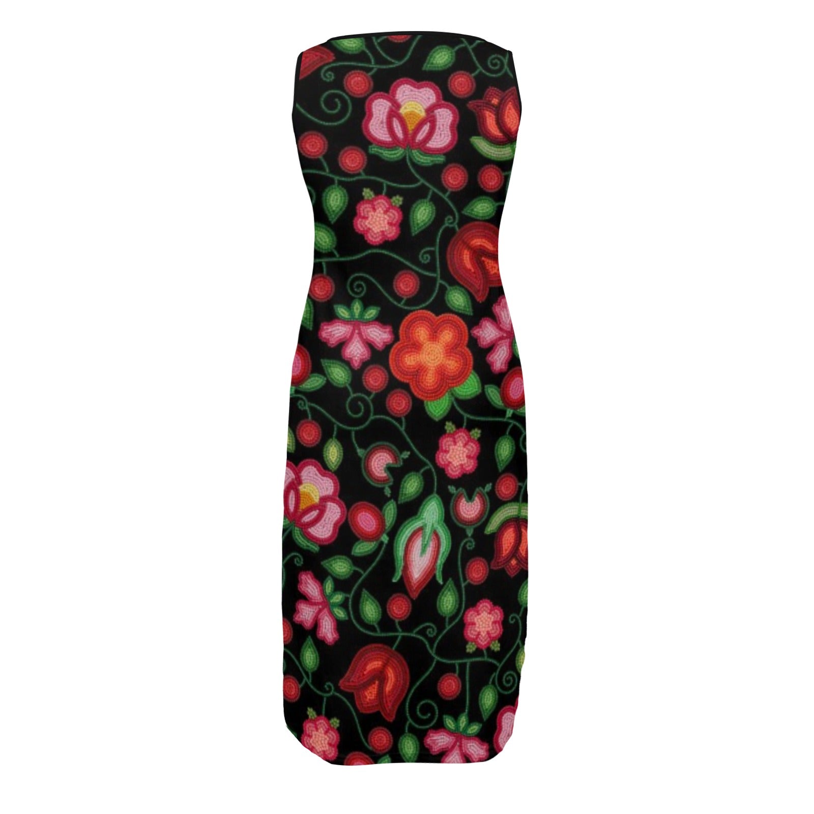 Rose Reverie Black Phaedra Sleeveless Open Fork Long Dress