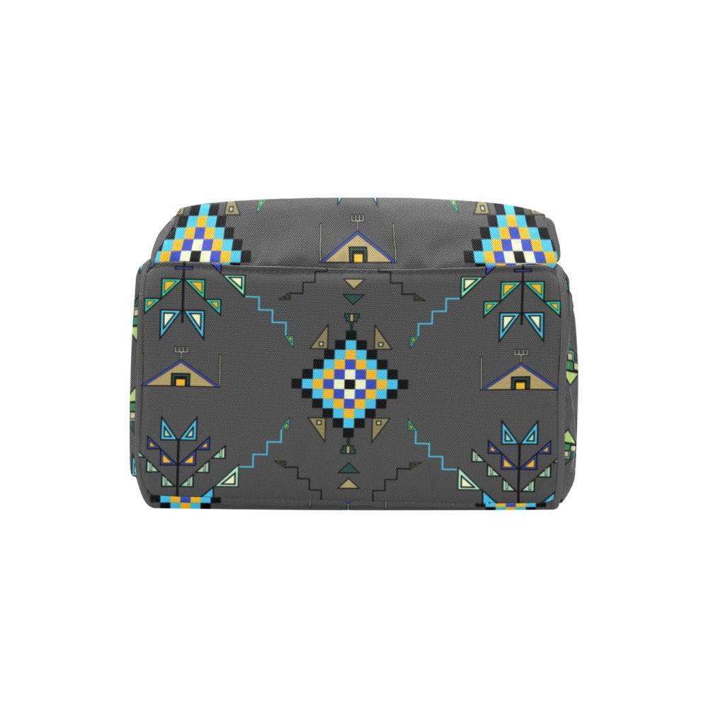 Bear Shield Dark Gray Multi-Function Diaper Backpack/Diaper Bag