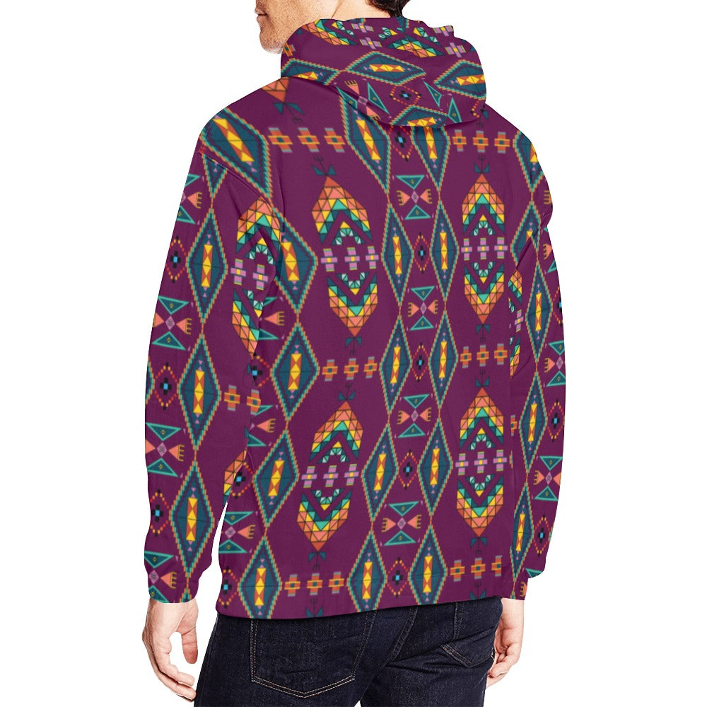 Travois Tipi Berry Hoodie for Men (USA Size)