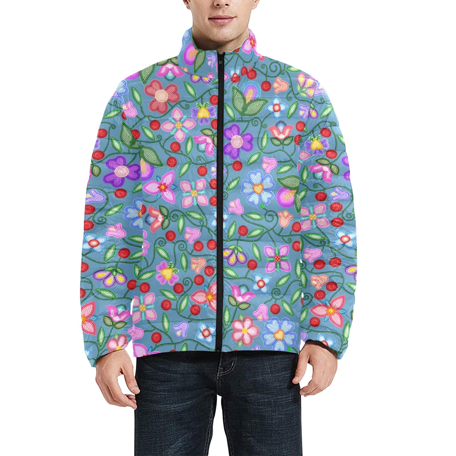 Petal Harmony River Men's Padded Jacket