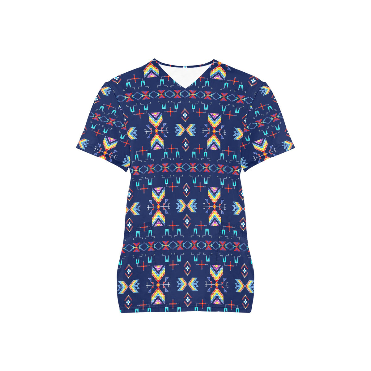 Rainy Chief Rainbow Night Lake Scrub Top