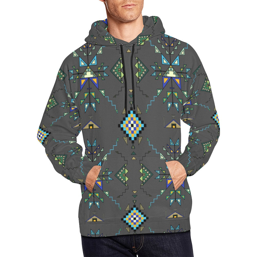 Bear Shield Dark Gray Hoodie for Men (USA Size)