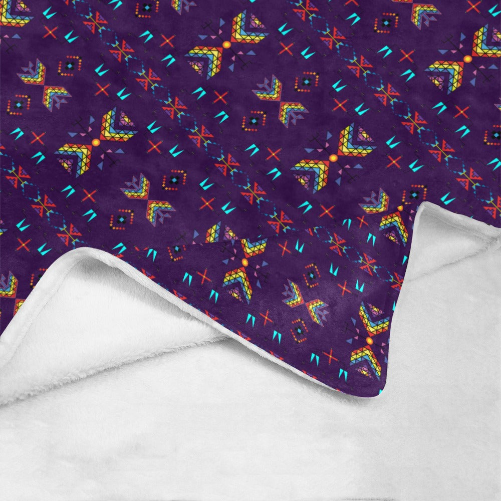 Rainy Chief Rainbow Dark Purple Ultra-Soft Micro Fleece Blanket 50"x60"