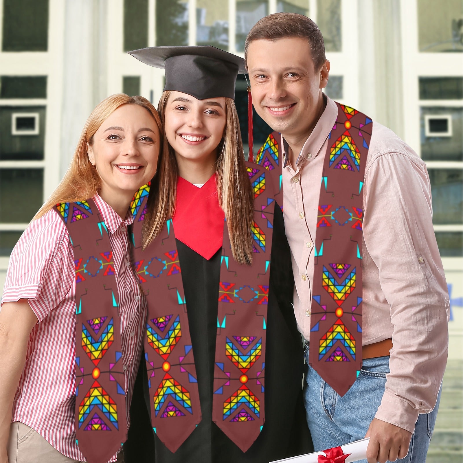 Rainy Chief Rainbow Earth Clay Graduation Stole