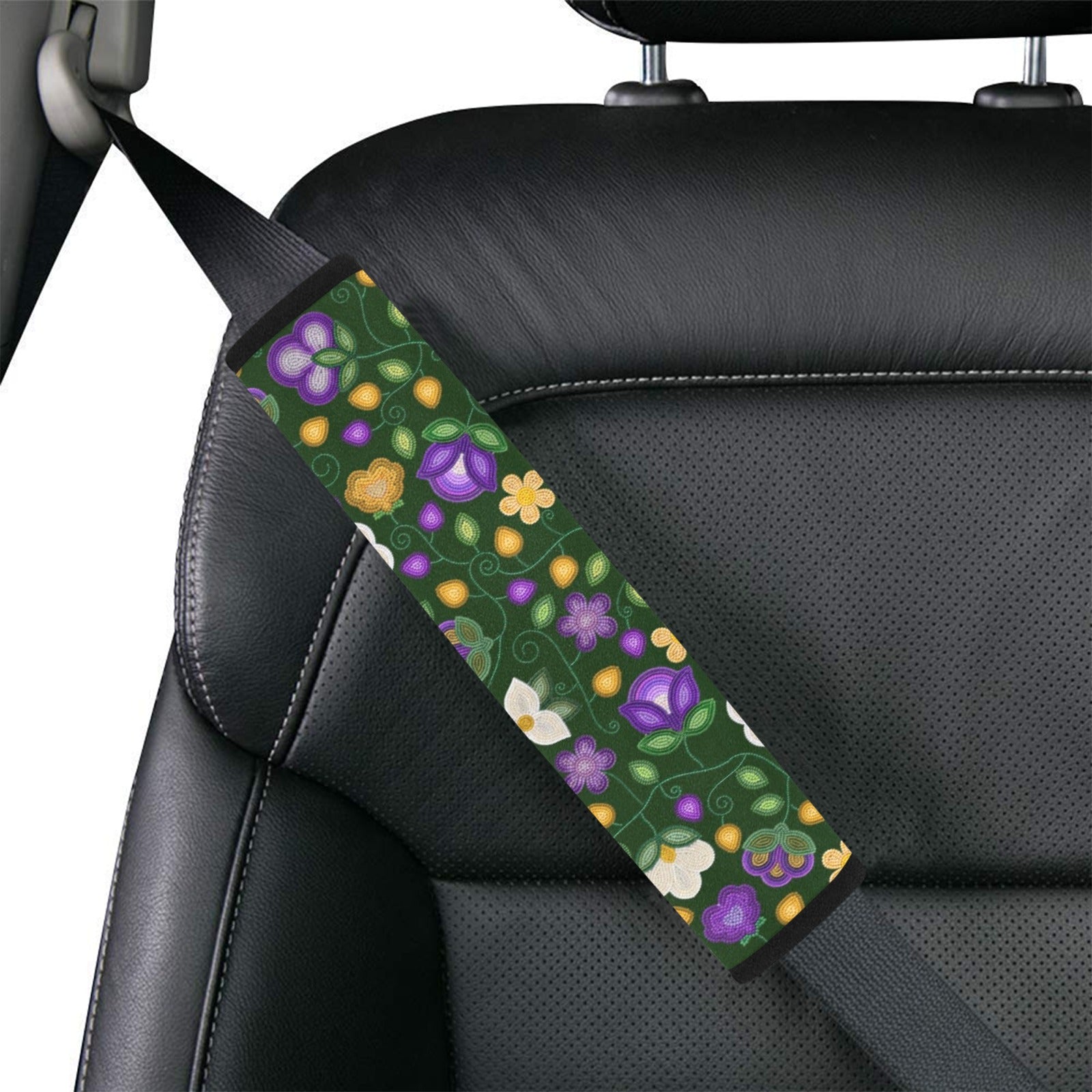 Midnight Moss Bloom Forest Car Seat Belt Cover 7''x12.6'' (Pack of 2)