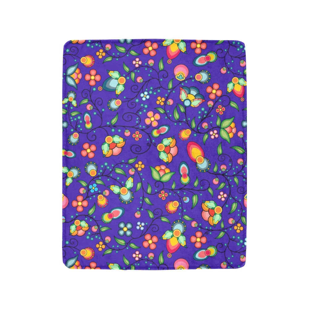 Floral Bounty Blue Ultra-Soft Micro Fleece Blanket 40"x50"