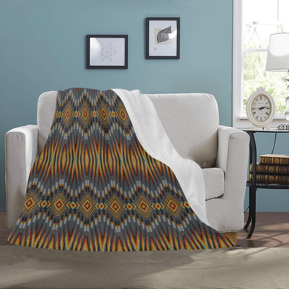 Fire Feather Grey Ultra-Soft Micro Fleece Blanket 50"x60"