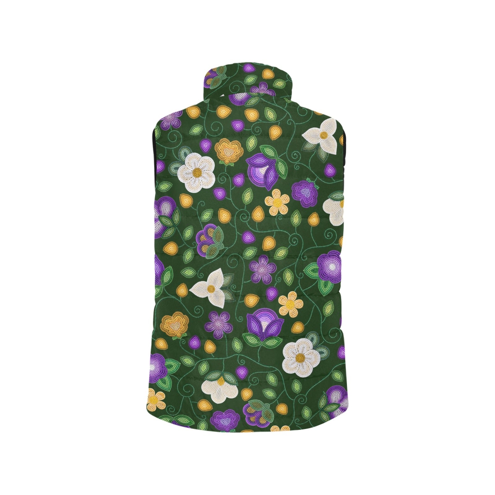 Midnight Moss Bloom Forest Women's Padded Vest Jacket
