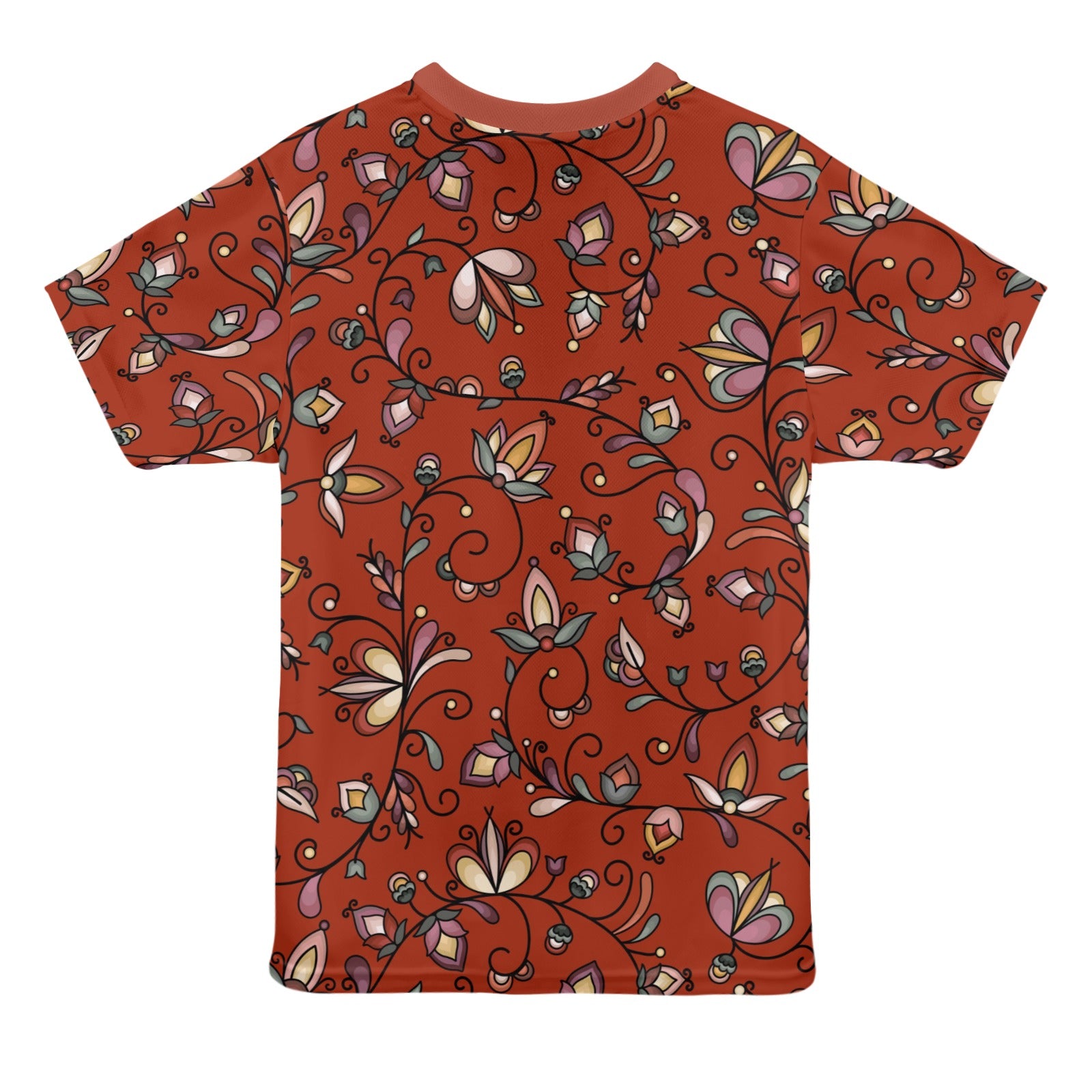 Burnt Sky Petals Red T-shirt for Women