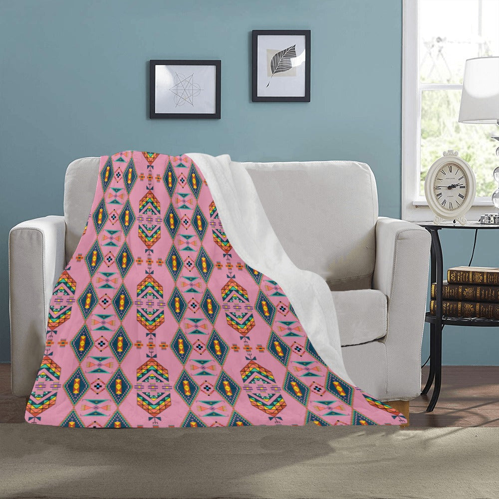Travois Tipi Dusky Sunset Ultra-Soft Micro Fleece Blanket 40"x50"