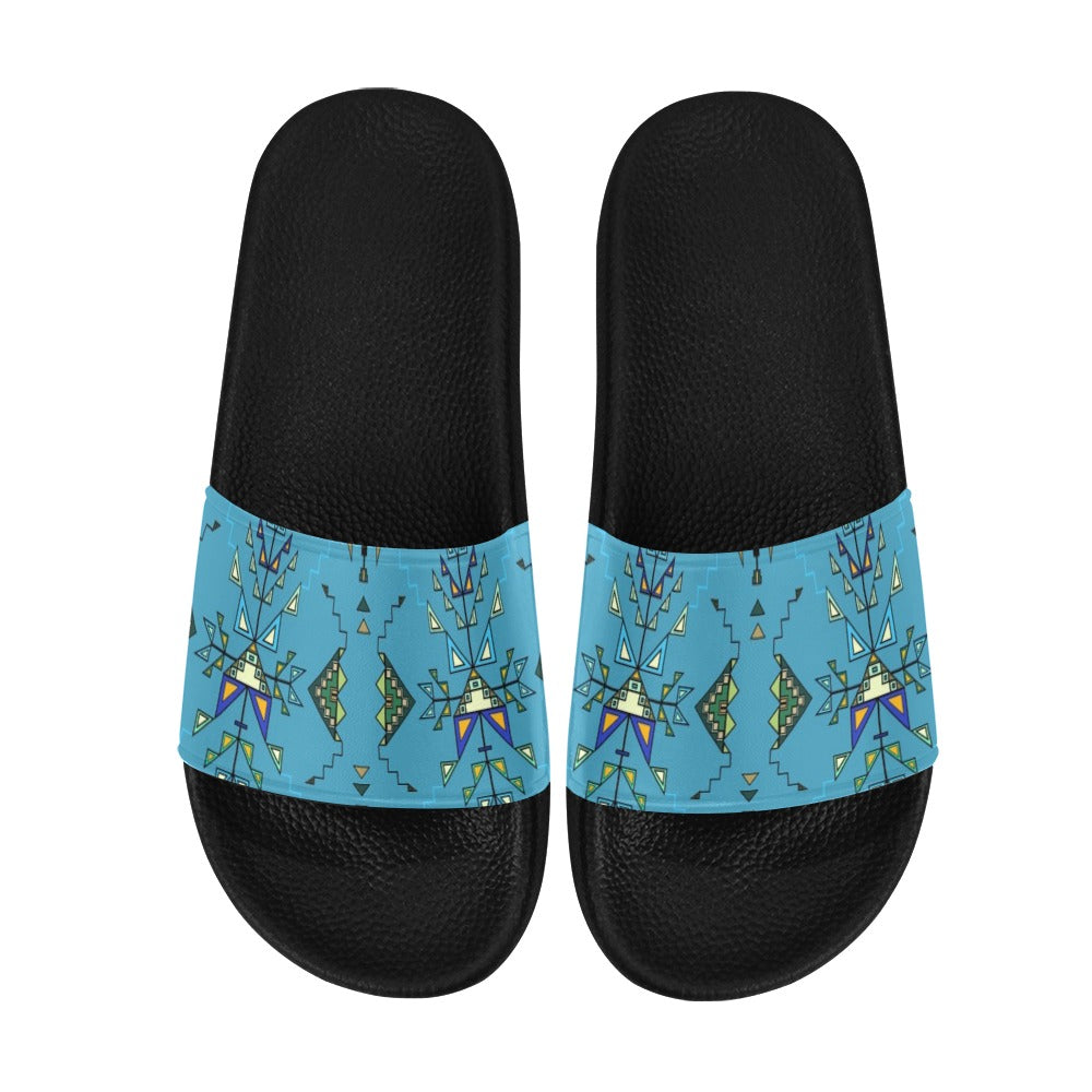 Bear Shield Blue Women's Slide Sandals