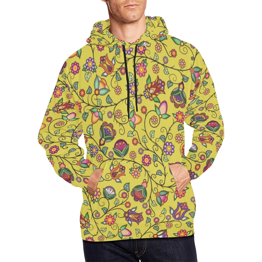 Heartbeat Petals Yellow Hoodie for Men (USA Size)