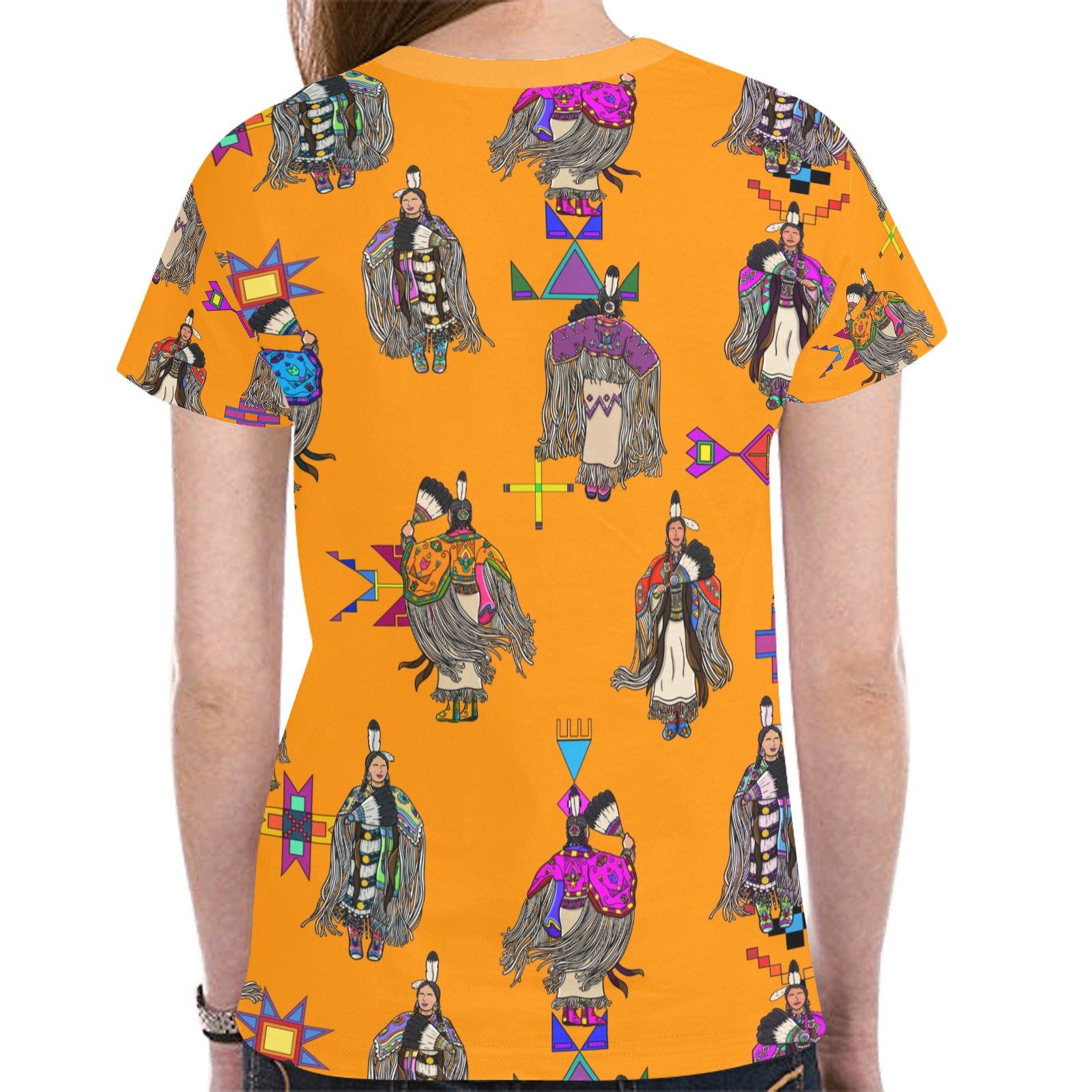 Women's Tradish Dancers Orange New All Over Print T-shirt for Women (Model T45)