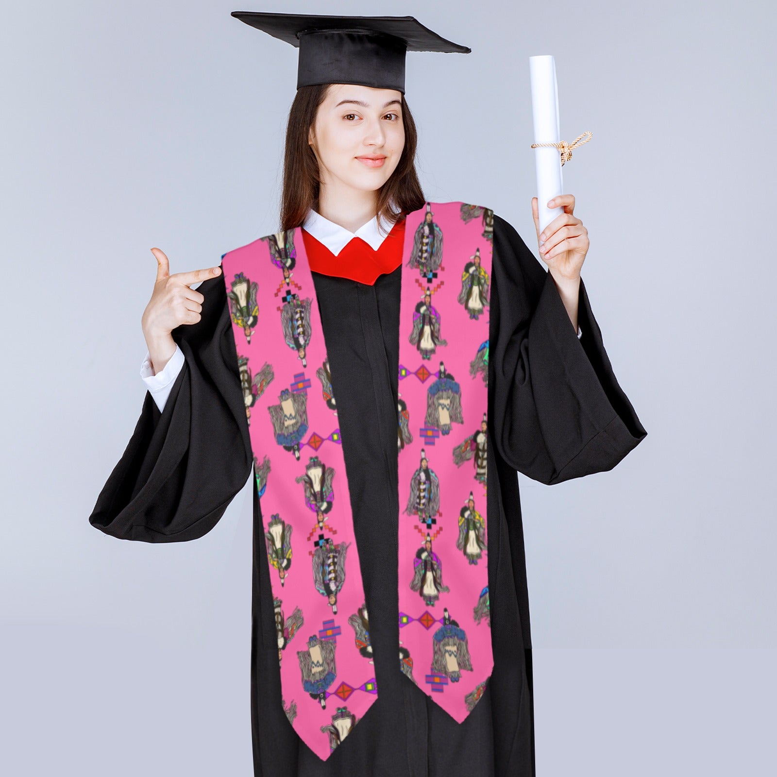Women's Tradish Dancers Pink Graduation Stole