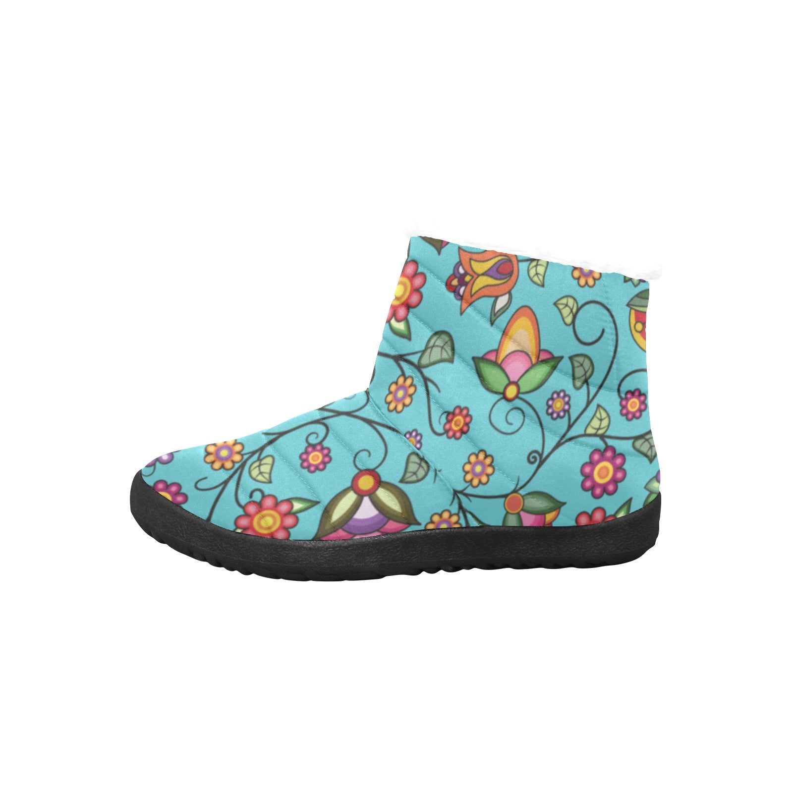 Heartbeat Petals Turquoise Men's Padded Winter Boot