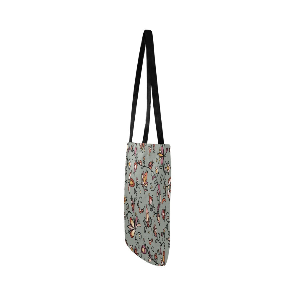Burnt Sky Petals Green Reusable Shopping Bag  (Two sides)