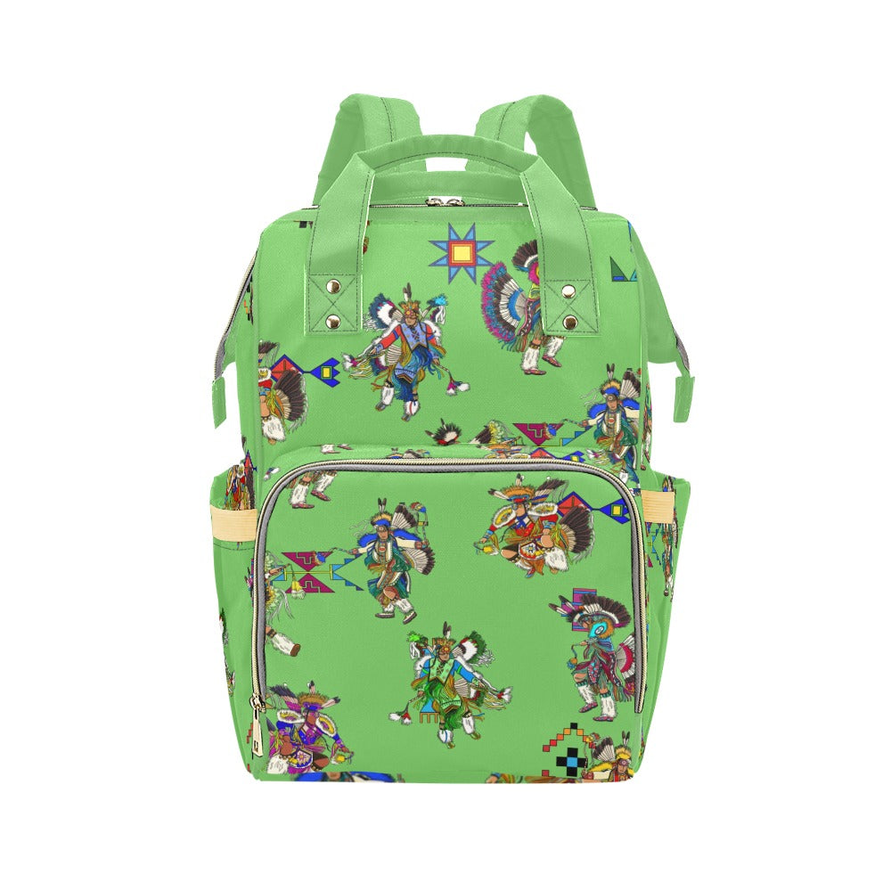 Men's Fancy Dancers Grass Multi-Function Diaper Backpack/Diaper Bag