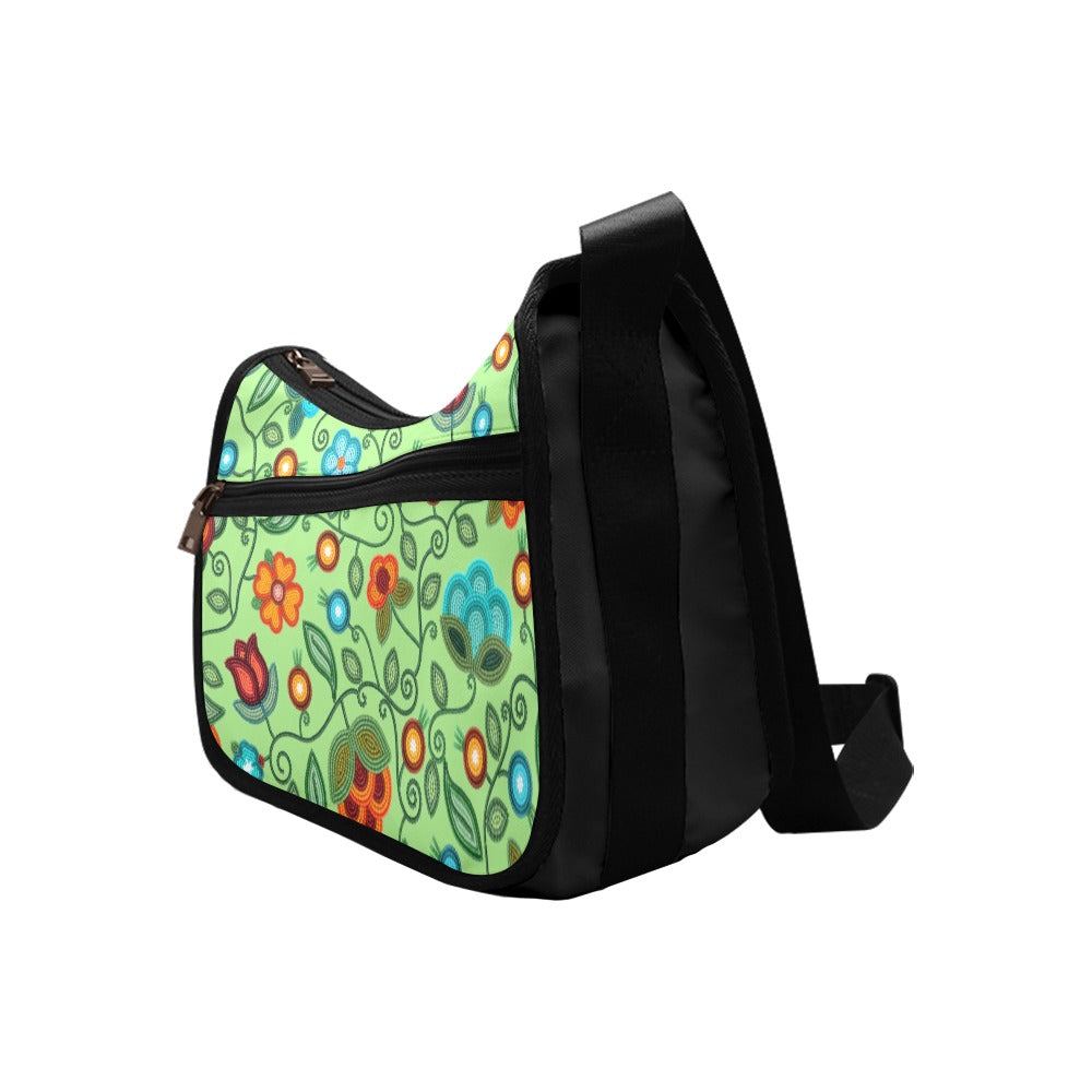 Prairie Fire Petals Sage Crossbody Bag