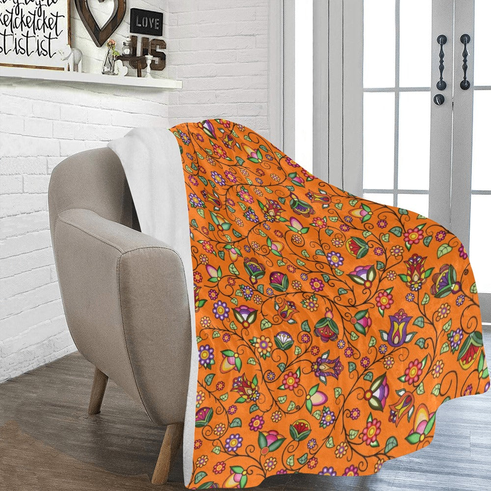Heartbeat Petals Orange Ultra-Soft Micro Fleece Blanket 60"x80"