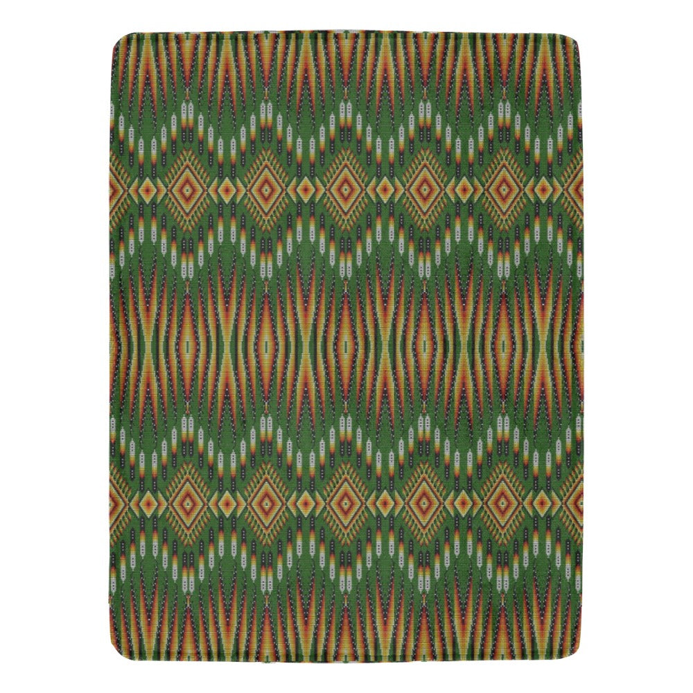 Fire Feather Green Ultra-Soft Micro Fleece Blanket 60"x80"