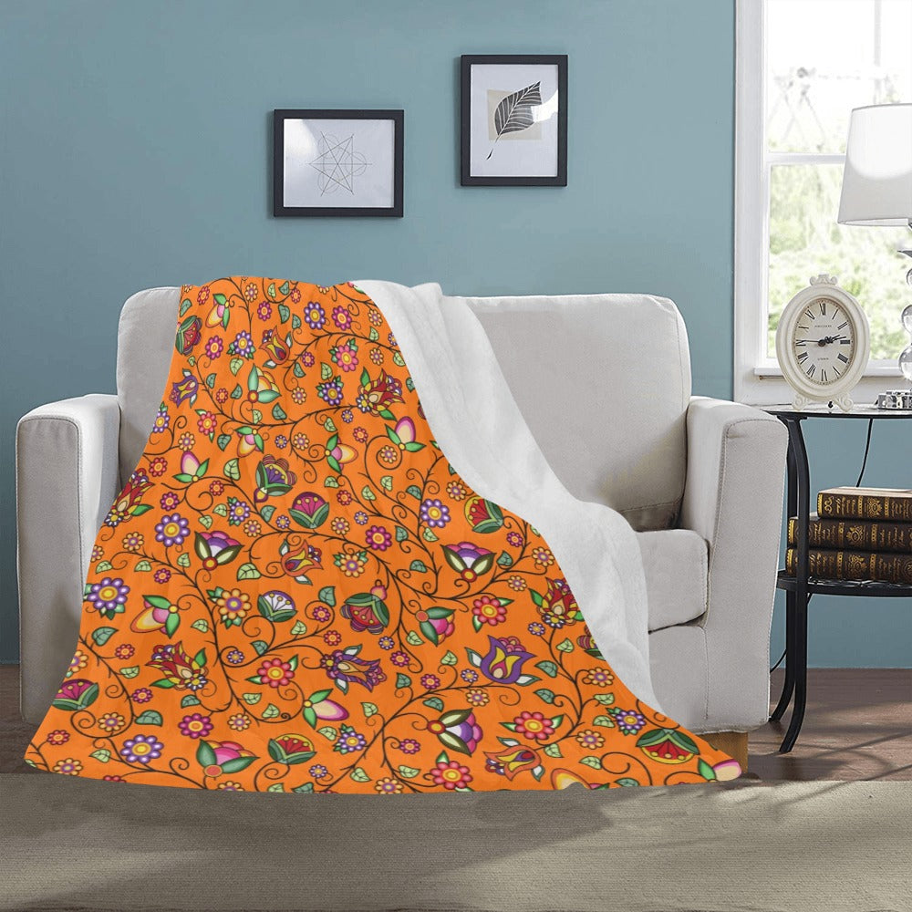 Heartbeat Petals Orange Ultra-Soft Micro Fleece Blanket 50"x60"