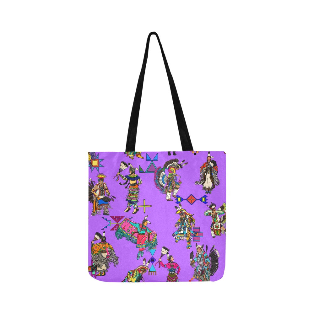 Grand Entry Dancers Purple Reusable Shopping Bag (Two sides)