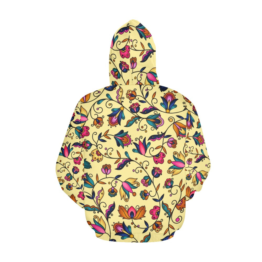 Copper Prairie Petals Yellow Hoodie for Women (USA Size)