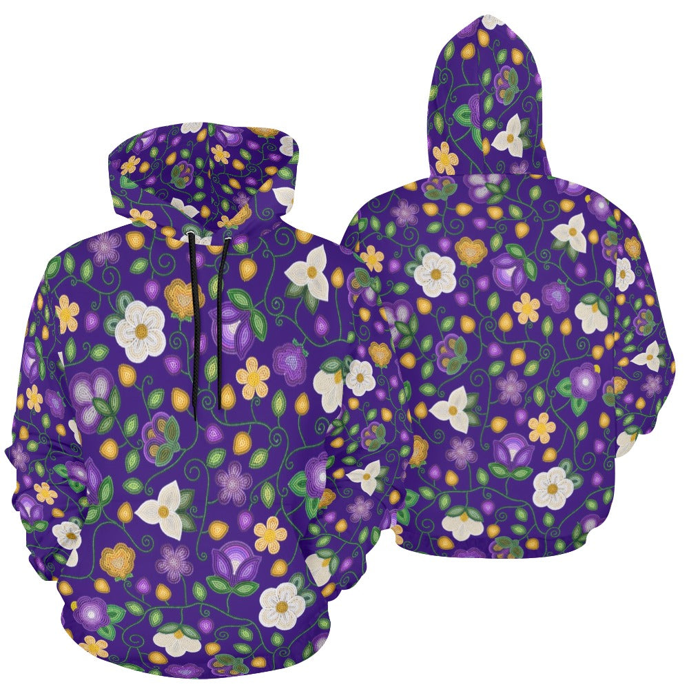 Midnight Moss Bloom Aubergine Hoodie for Men (USA Size)