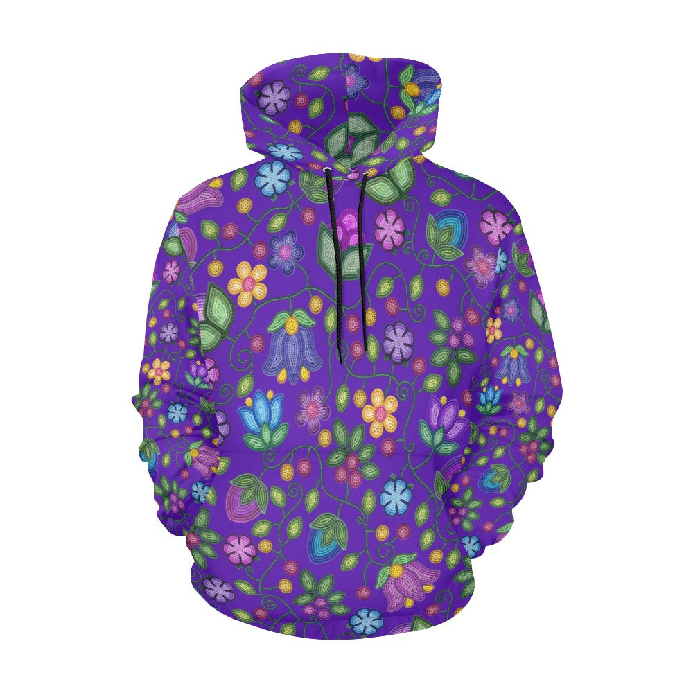 Bloom Uplift Indigo All Over Print Hoodie for Women (USA Size)