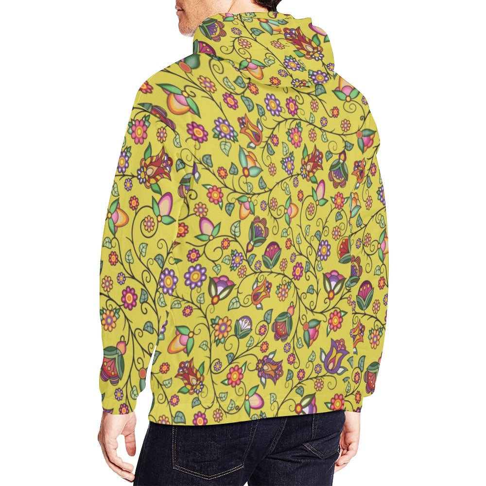 Heartbeat Petals Yellow Hoodie for Men (USA Size)