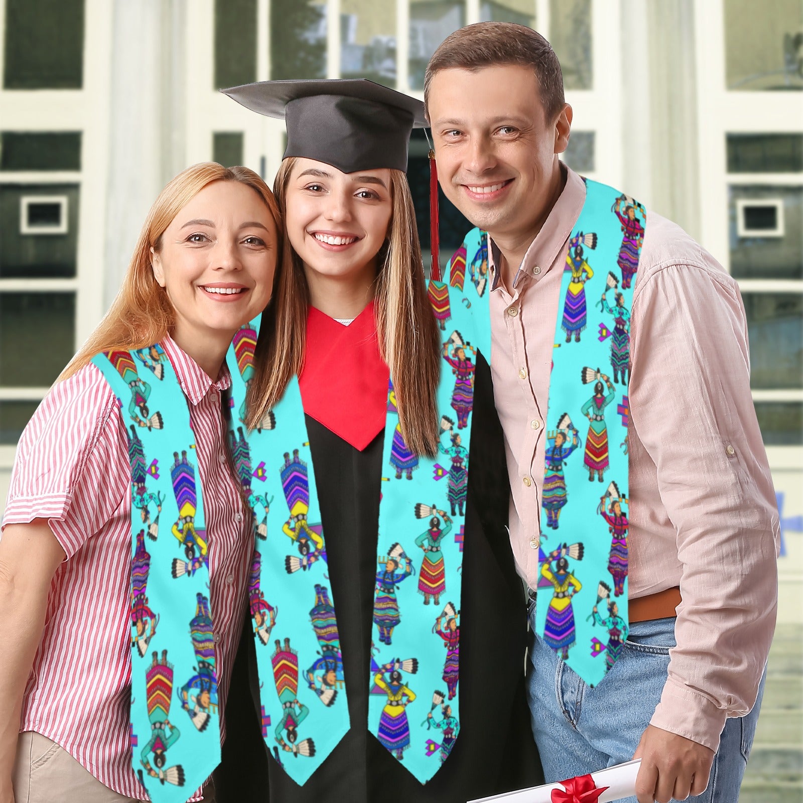 Women's Jingle Dancers Turquoise Graduation Stole