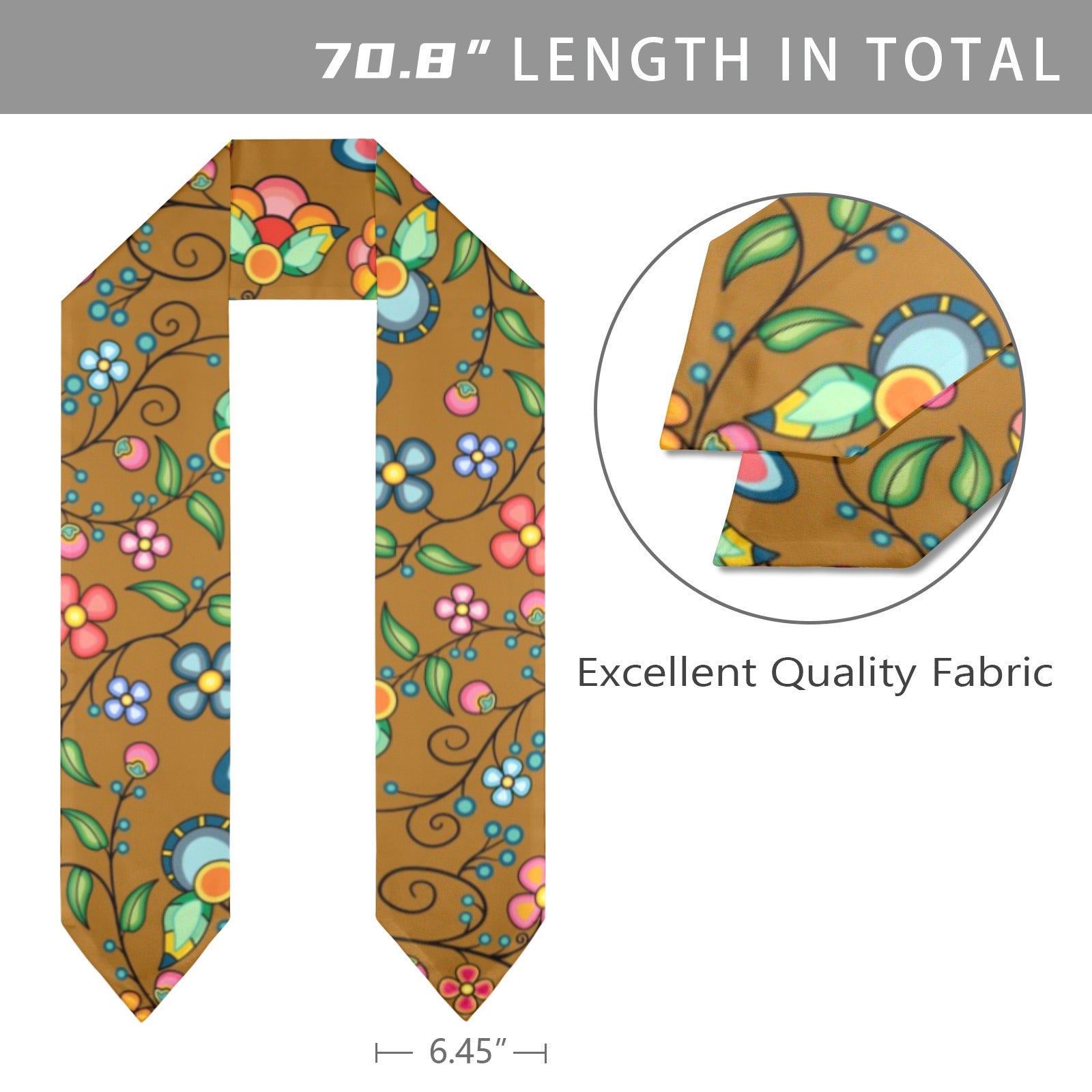 Floral Bounty Fall Leaves Graduation Stole