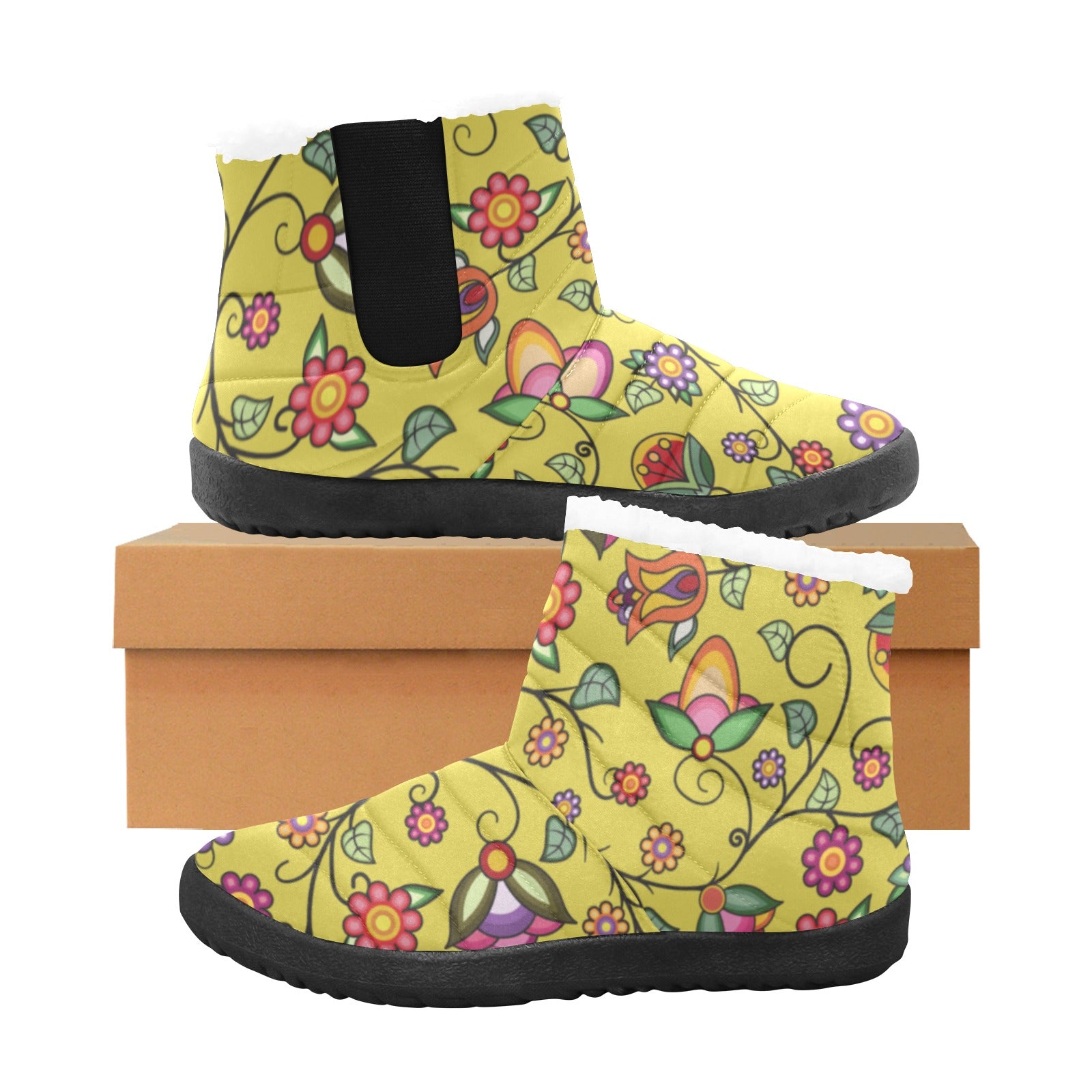 Heartbeat Petals Yellow Men's Padded Winter Boot