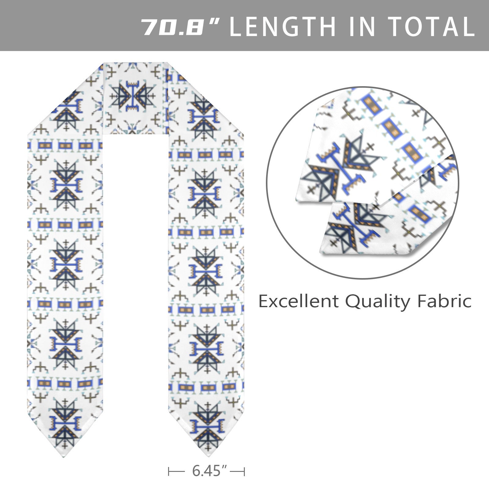 Eagle Strike White Graduation Stole