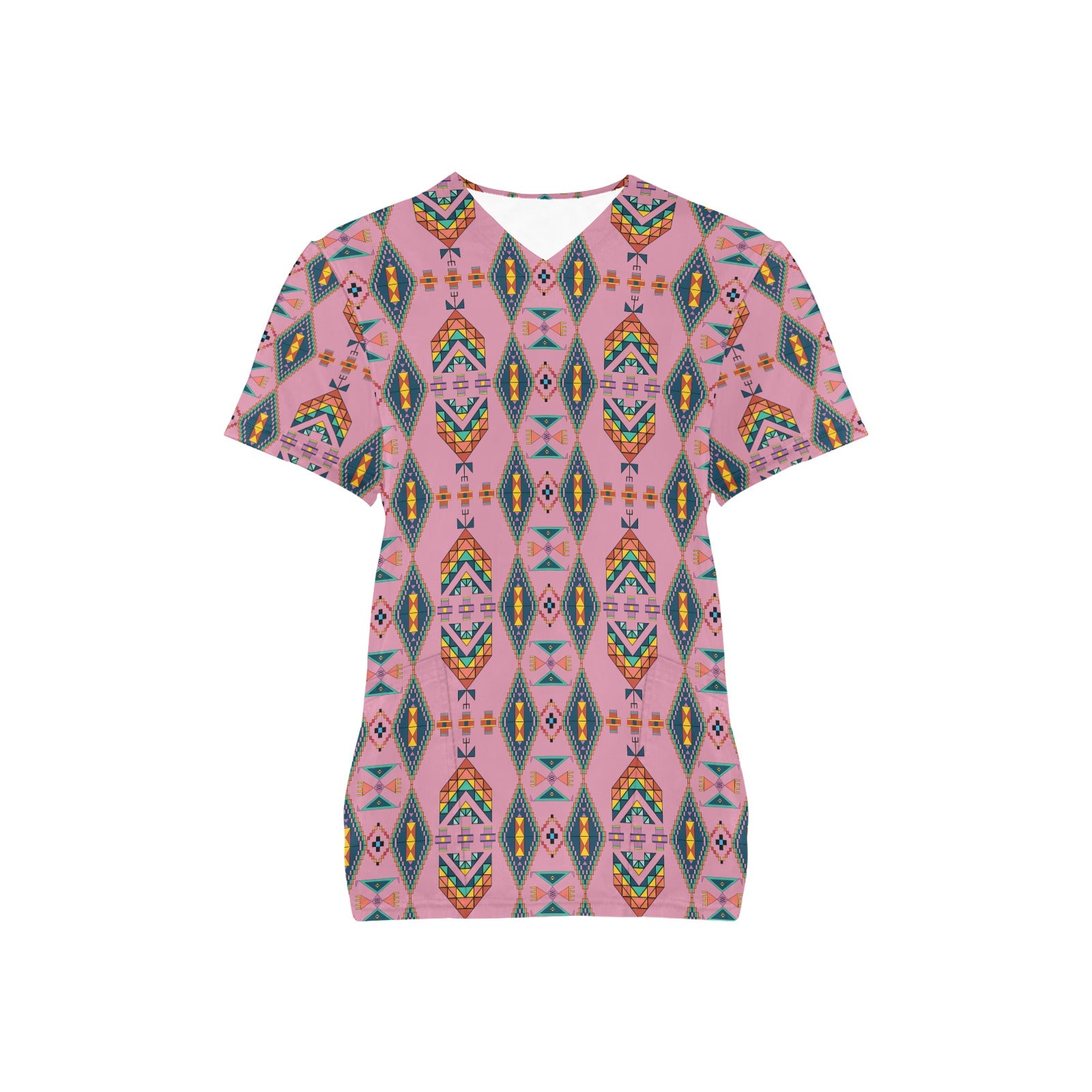 Travois Tipi Dusky Sunset Scrub Top