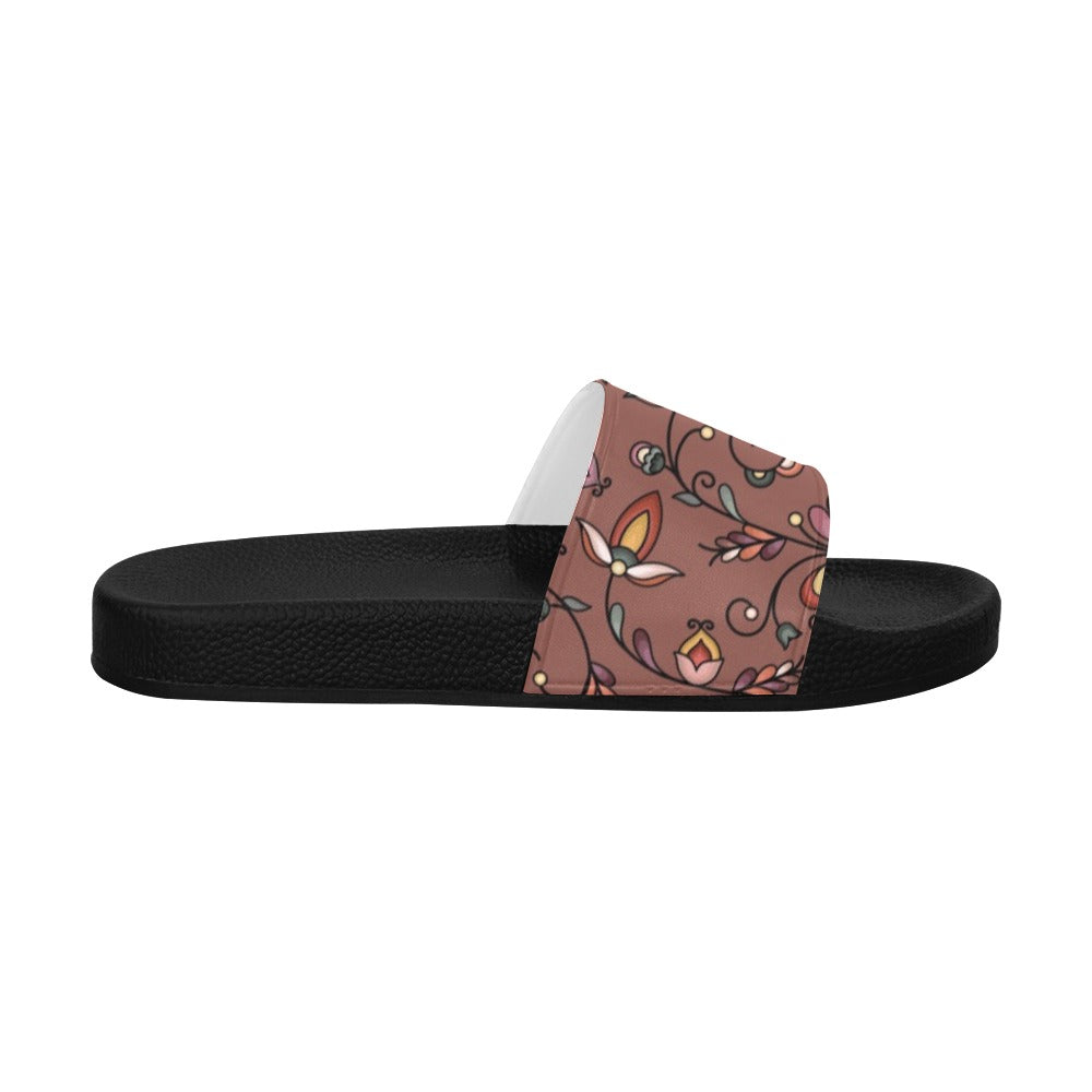 Burnt Sky Petals Brown Women's Slide Sandals