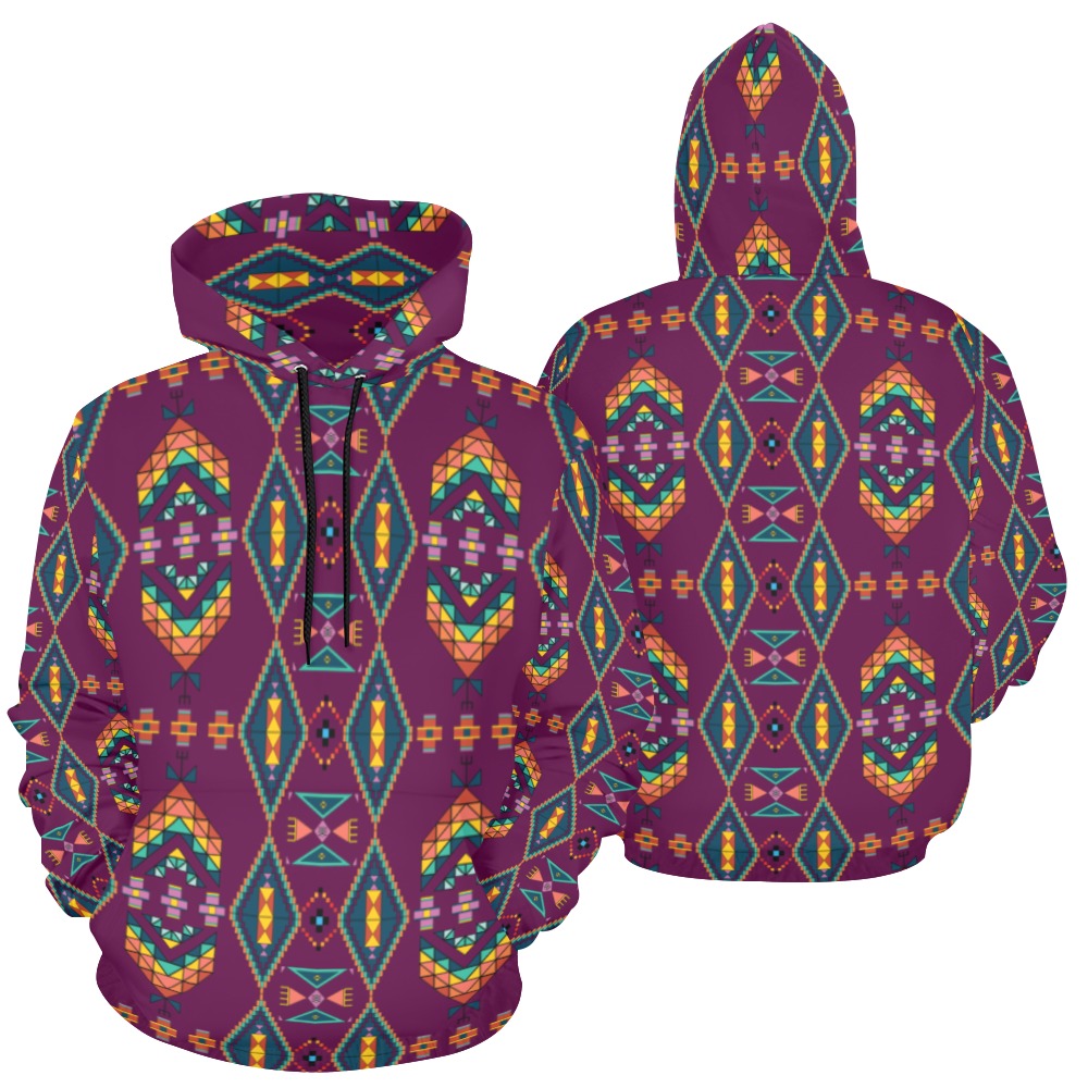 Travois Tipi Berry Hoodie for Women (USA Size)