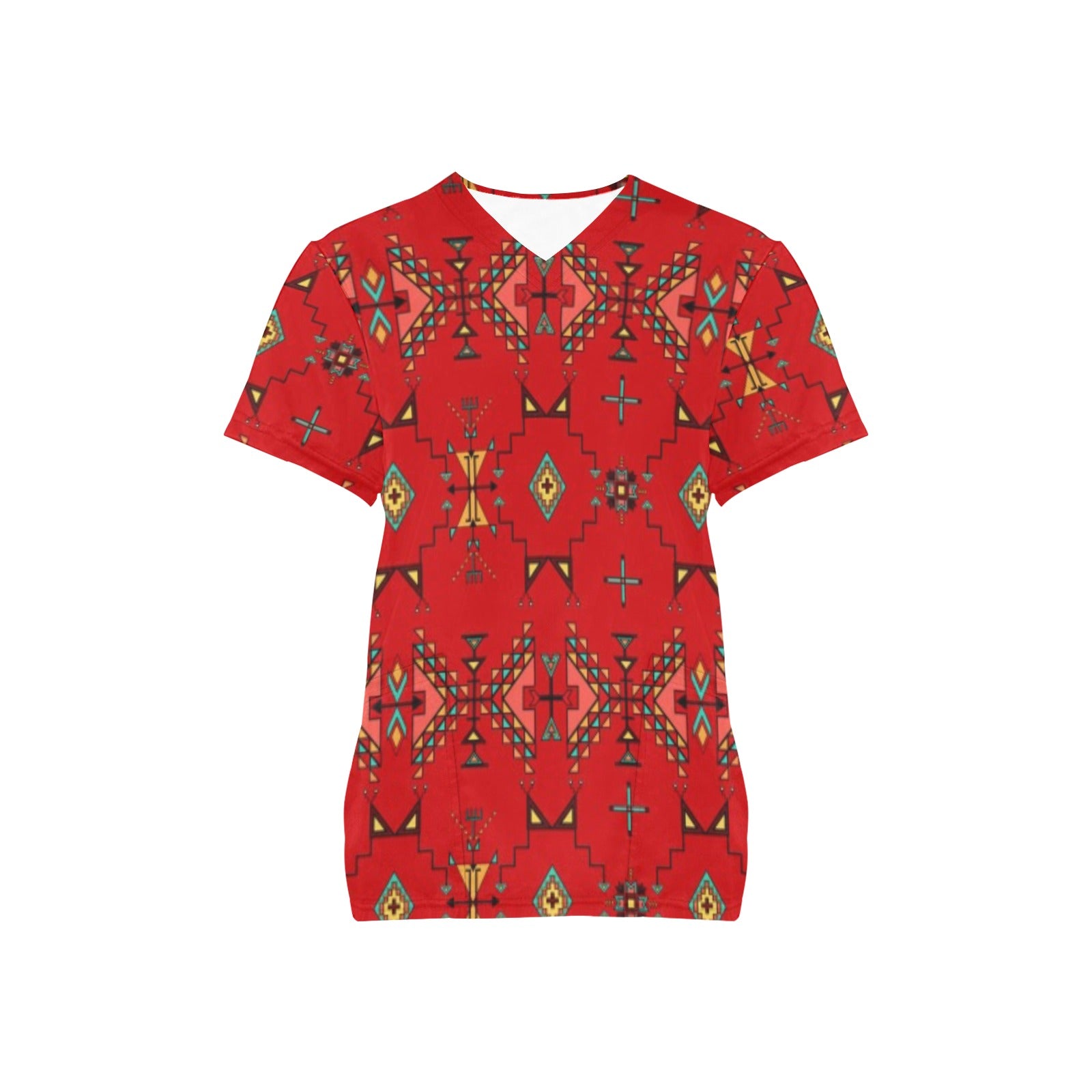 Thunder Flight Red Scrub Top
