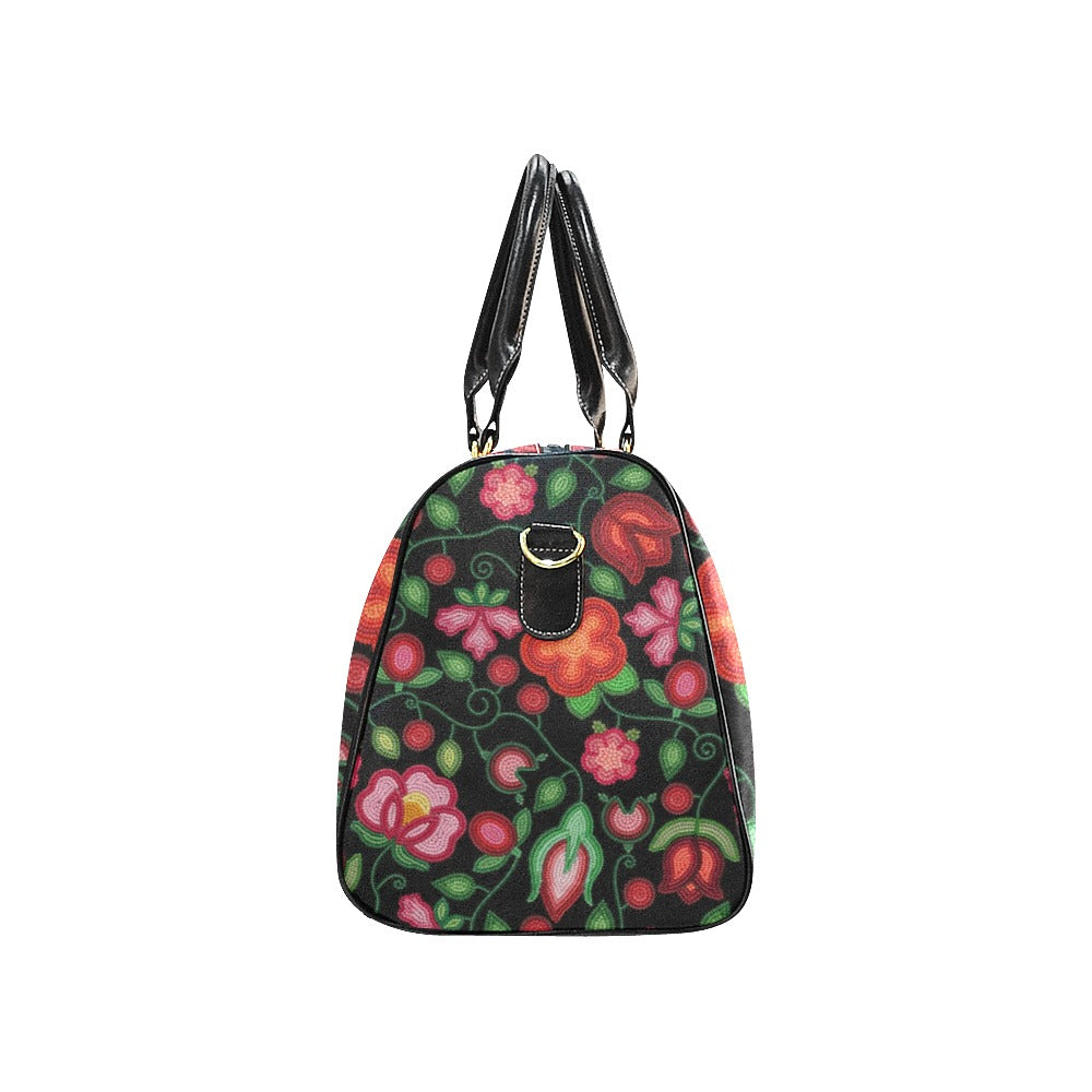 Rose Reverie Black Waterproof Travel Bag/Small